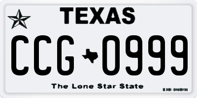 TX license plate CCG0999