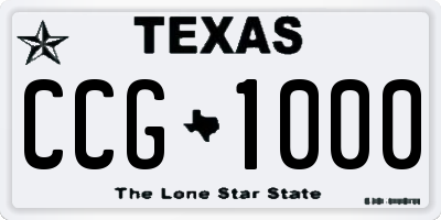 TX license plate CCG1000
