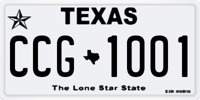 TX license plate CCG1001