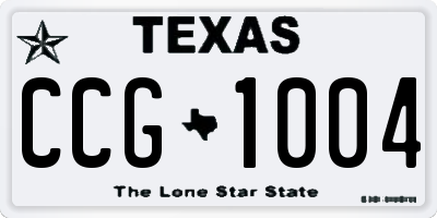 TX license plate CCG1004