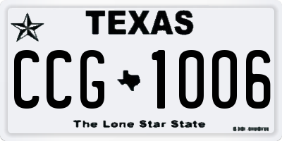 TX license plate CCG1006