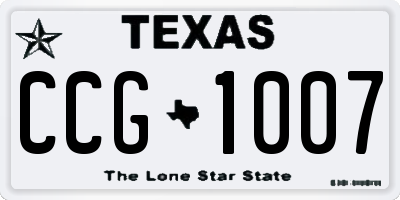 TX license plate CCG1007