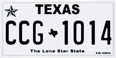 TX license plate CCG1014