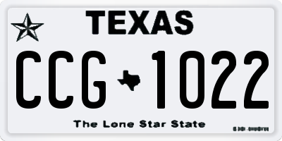 TX license plate CCG1022