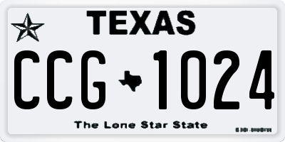 TX license plate CCG1024