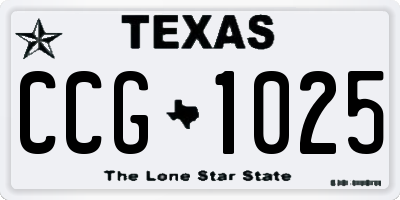 TX license plate CCG1025
