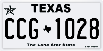TX license plate CCG1028