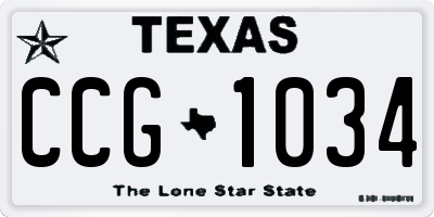TX license plate CCG1034