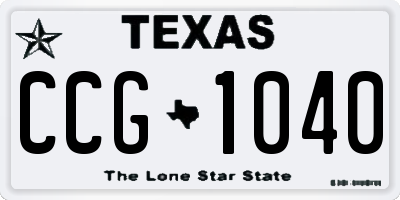 TX license plate CCG1040