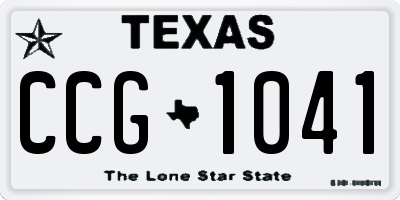 TX license plate CCG1041