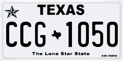 TX license plate CCG1050