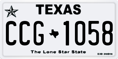 TX license plate CCG1058