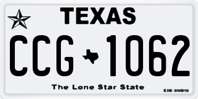 TX license plate CCG1062