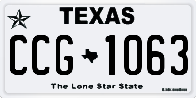 TX license plate CCG1063