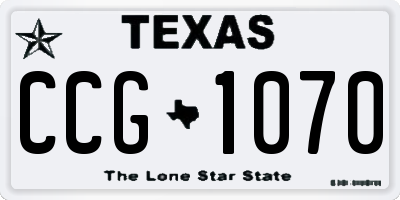 TX license plate CCG1070