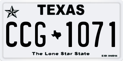 TX license plate CCG1071