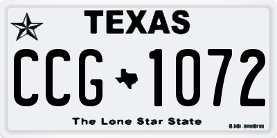 TX license plate CCG1072