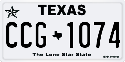 TX license plate CCG1074
