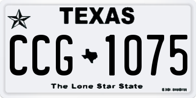 TX license plate CCG1075