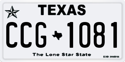 TX license plate CCG1081