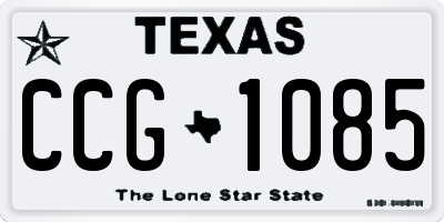 TX license plate CCG1085