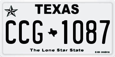 TX license plate CCG1087