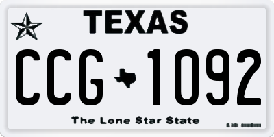 TX license plate CCG1092