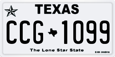 TX license plate CCG1099