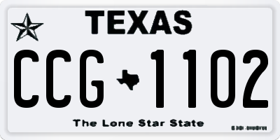 TX license plate CCG1102