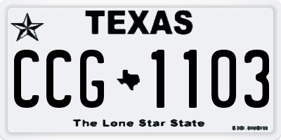 TX license plate CCG1103