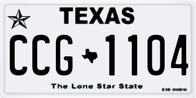 TX license plate CCG1104