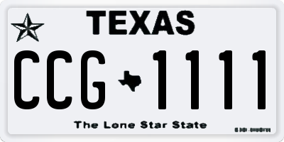 TX license plate CCG1111