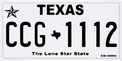 TX license plate CCG1112