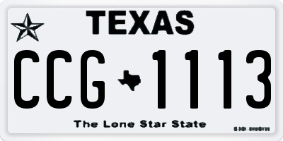 TX license plate CCG1113