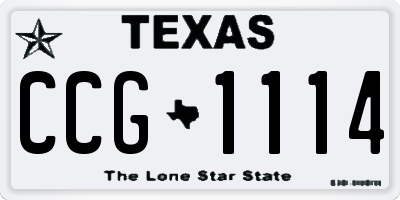 TX license plate CCG1114