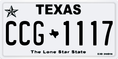 TX license plate CCG1117