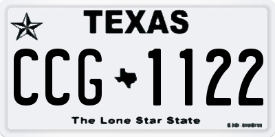 TX license plate CCG1122