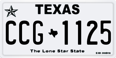 TX license plate CCG1125