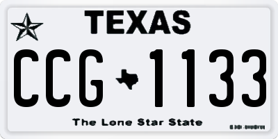 TX license plate CCG1133
