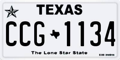 TX license plate CCG1134
