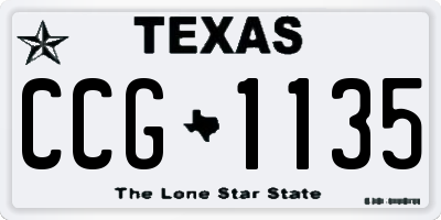 TX license plate CCG1135