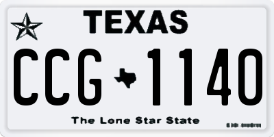 TX license plate CCG1140