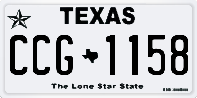 TX license plate CCG1158