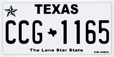 TX license plate CCG1165