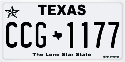 TX license plate CCG1177