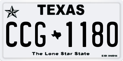 TX license plate CCG1180