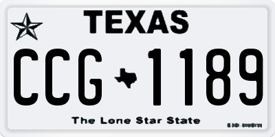TX license plate CCG1189