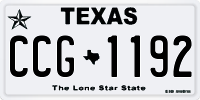 TX license plate CCG1192