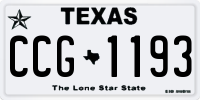 TX license plate CCG1193