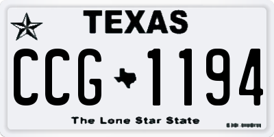 TX license plate CCG1194